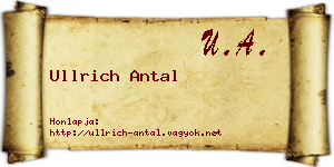 Ullrich Antal névjegykártya